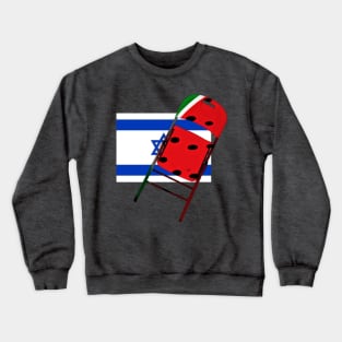 Watermelon Folding Chair To Brutal Occupation - Back Crewneck Sweatshirt